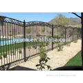 black powder coated steel pool fence